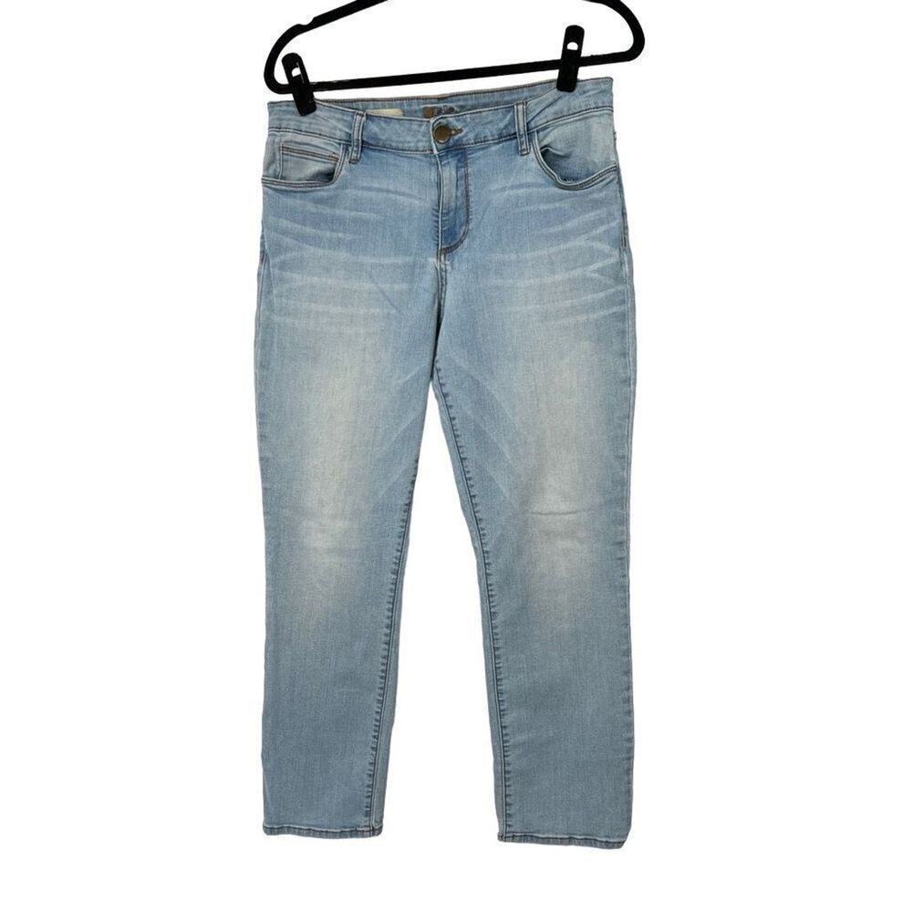 KFTK Light Wash Reese Ankle Straight Jeans‎